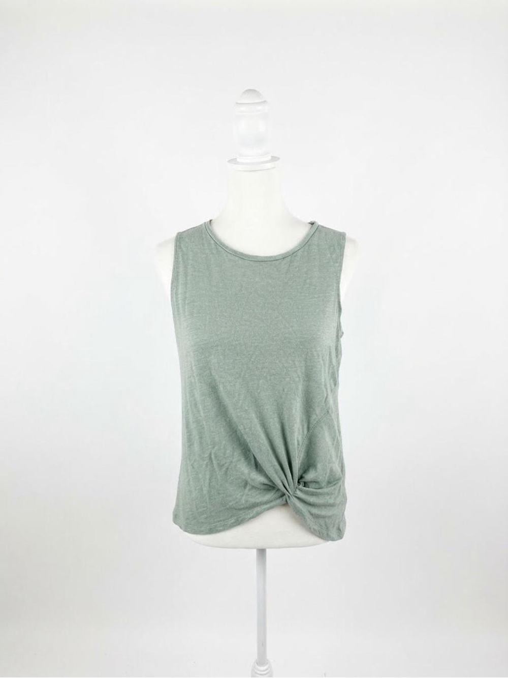 Cupio Twist-Front Tank Top - Light Sage Green